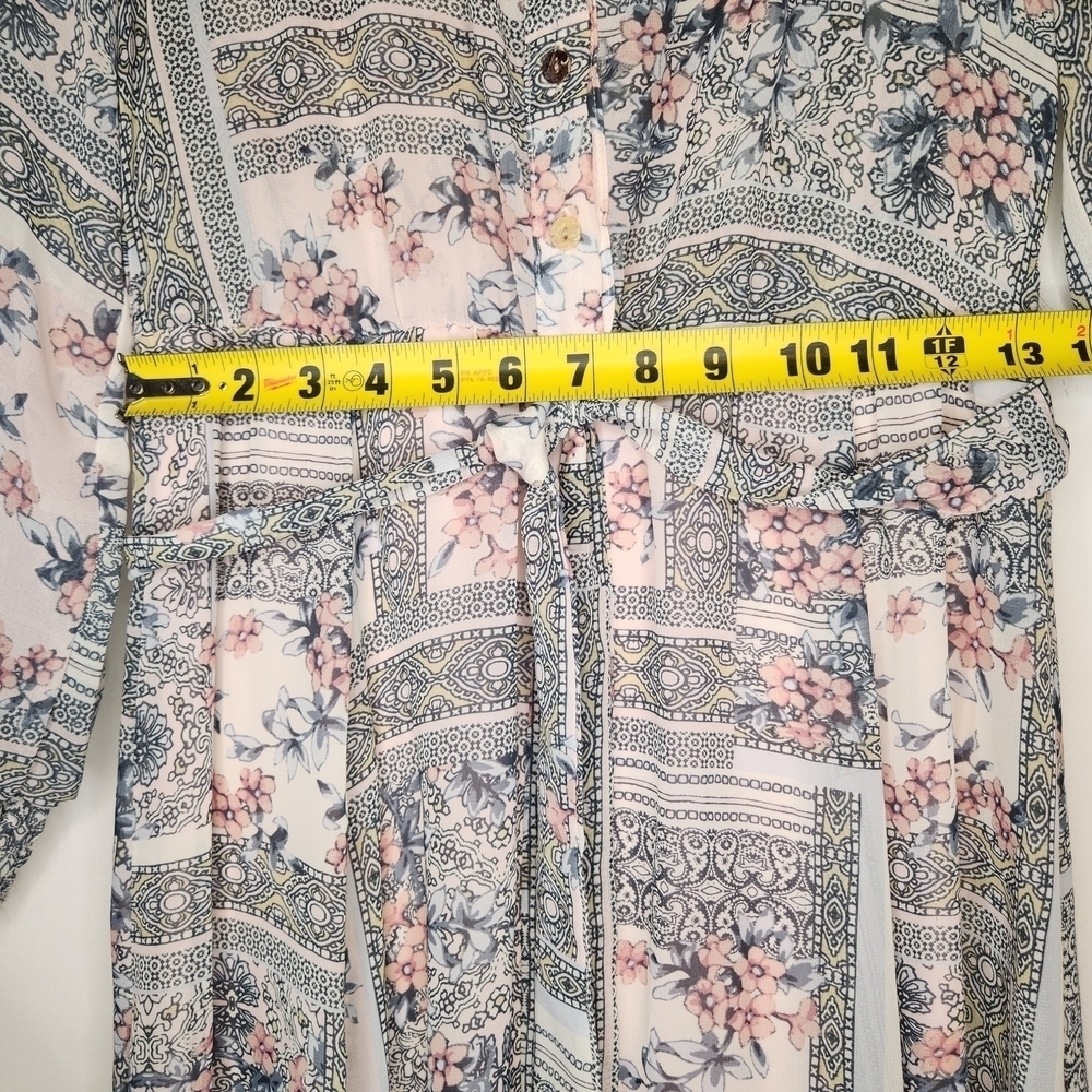 Stella & Ivy Floral Maxi Dress Size 4 Light Blue and Pink Flower - Picture 7 of 9